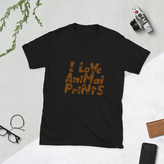 I Love Animal Prints Typography T Shirt