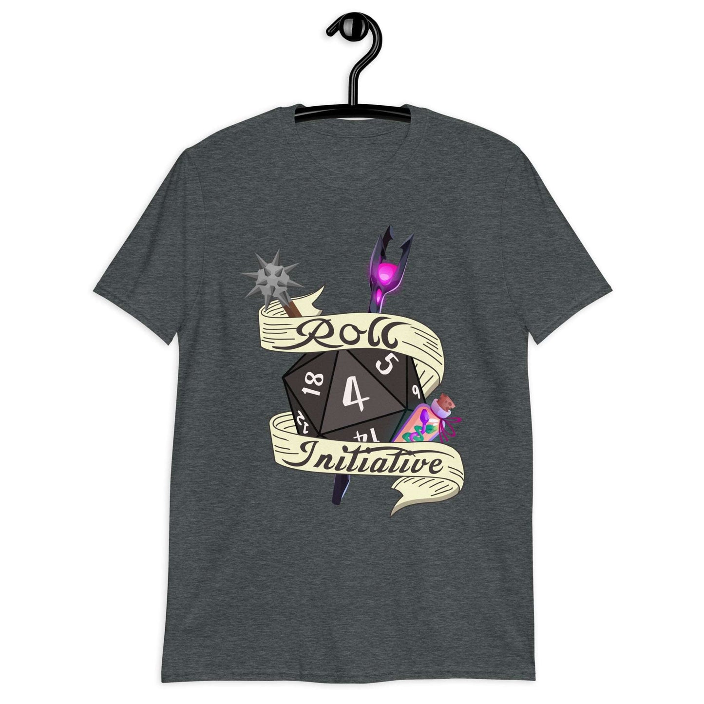 Roll for Initiative, D20 RPG T Shirt. Ideal as gift for role play gamers