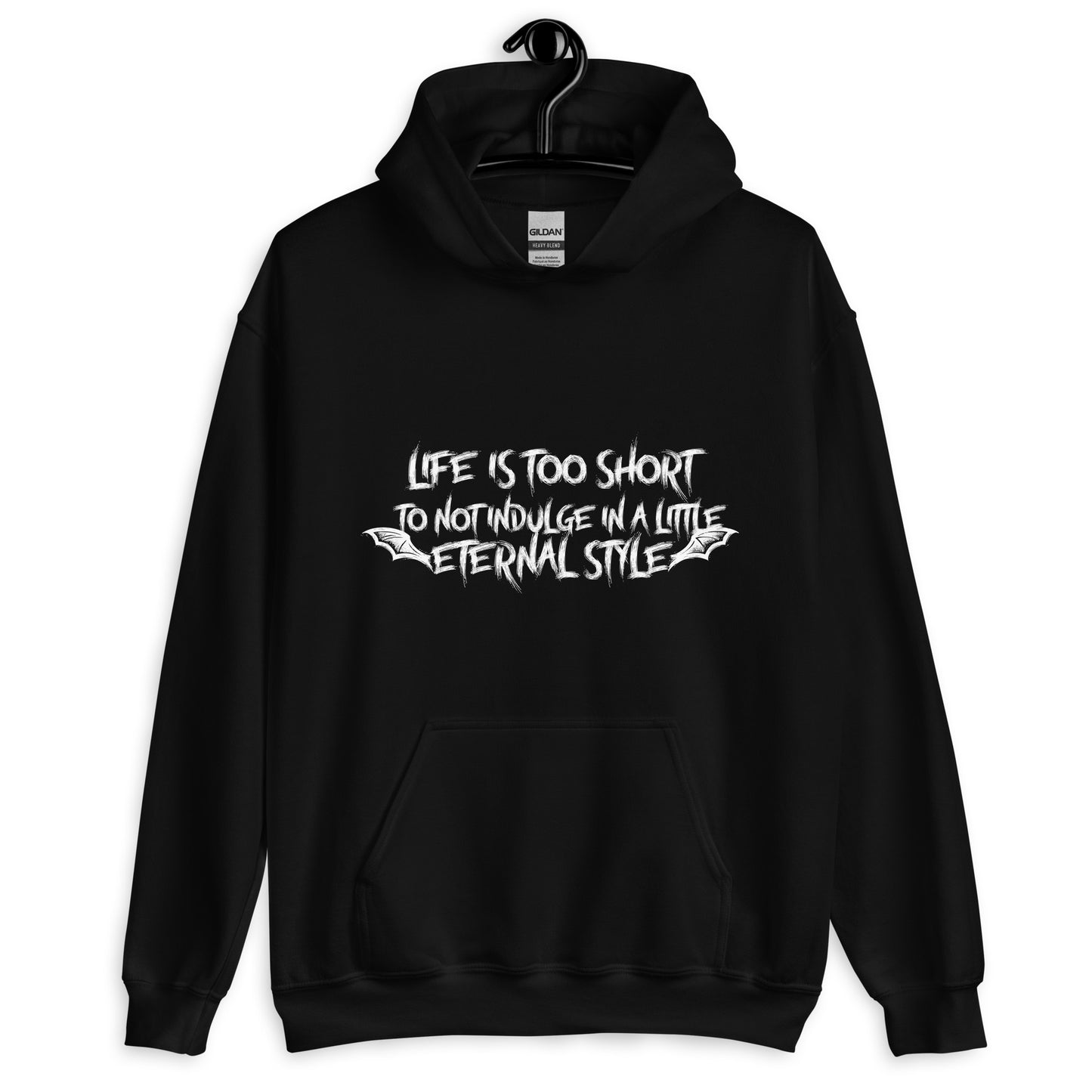 Eternal Elegance: 'Life's Too Short' Vampire Wings Hoodie