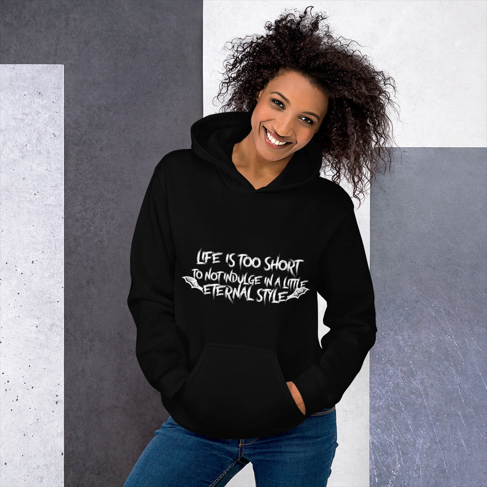 Eternal Elegance: 'Life's Too Short' Vampire Wings Hoodie