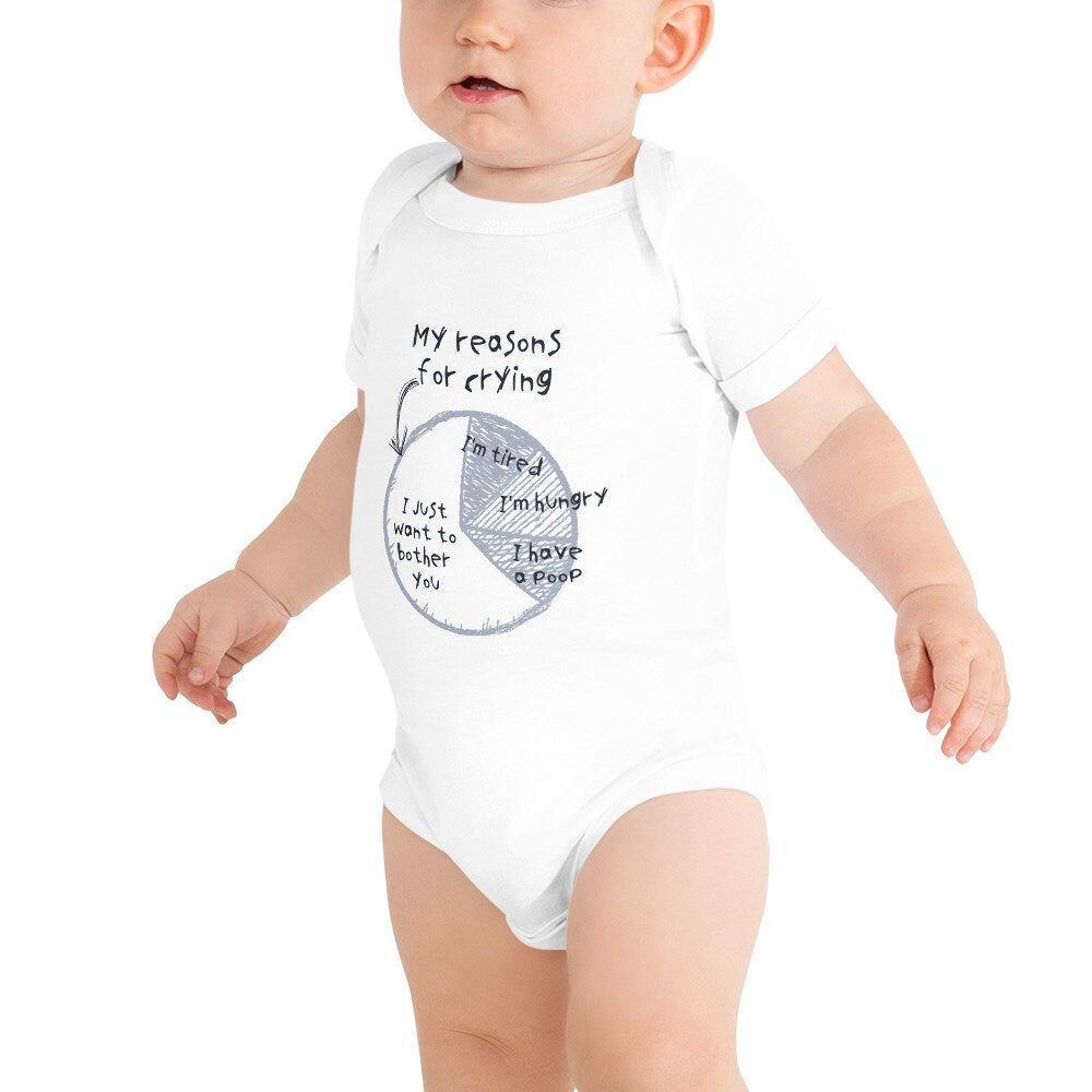 "My Reasons for Crying" Baby Onesie: Una Gráfica Tan Divertida como Adorable