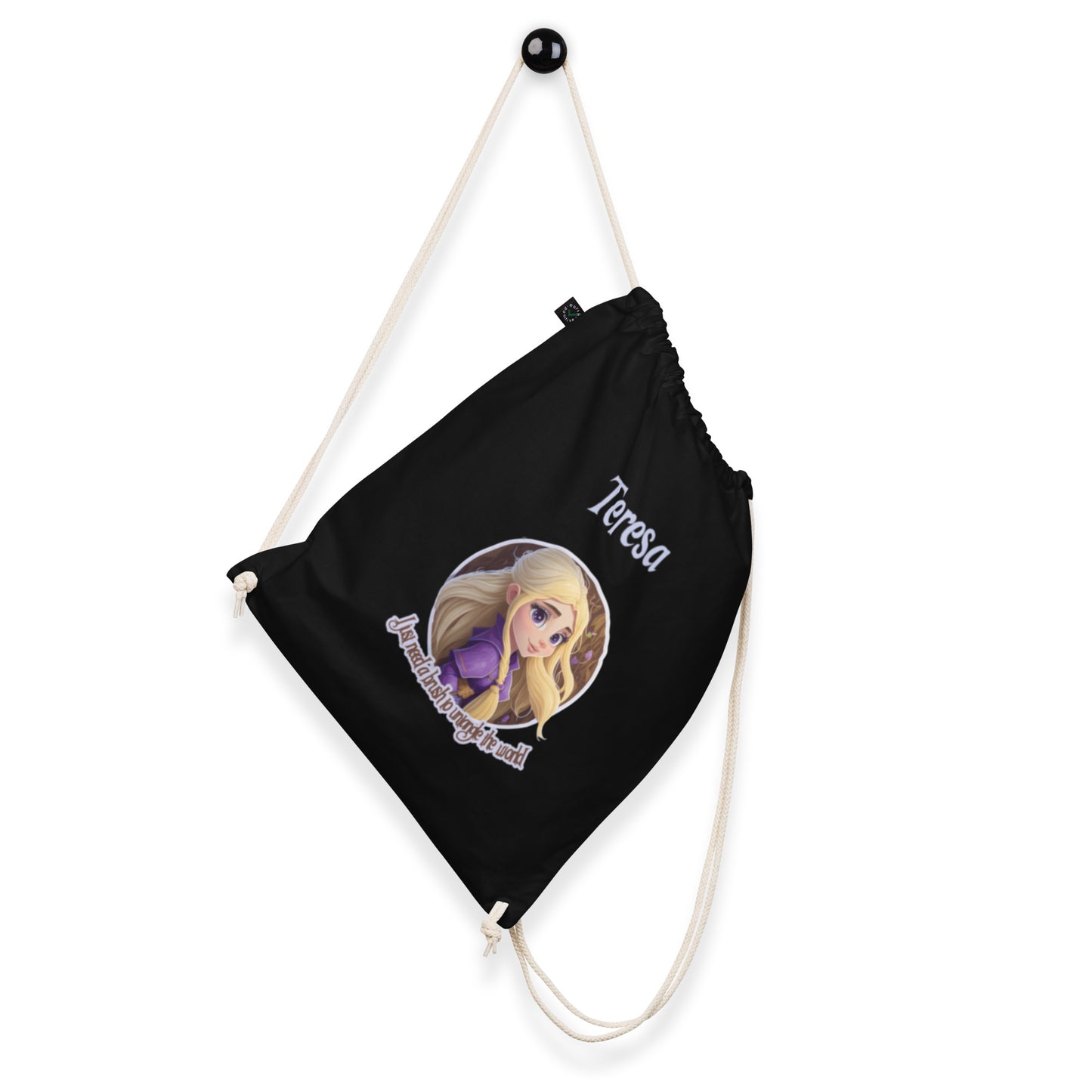 Organic cotton drawstring bag Rapunzel