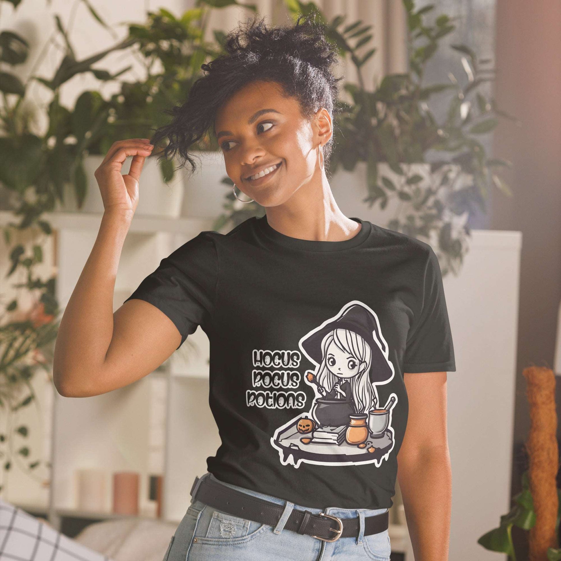 Hocus Pocus Potions Tee with Witch Illustration