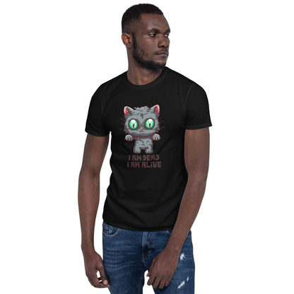 'I Am Dead. I Am Alive.' Tee with Feline Twist