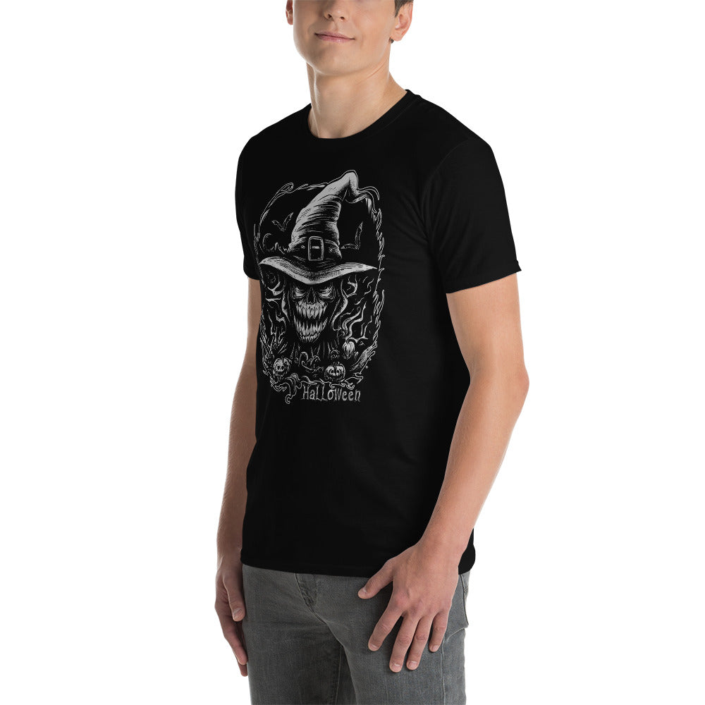 Gothic Allure: Haunting Halloween Ink Art Tee