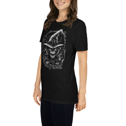 Gothic Allure: Haunting Halloween Ink Art Tee