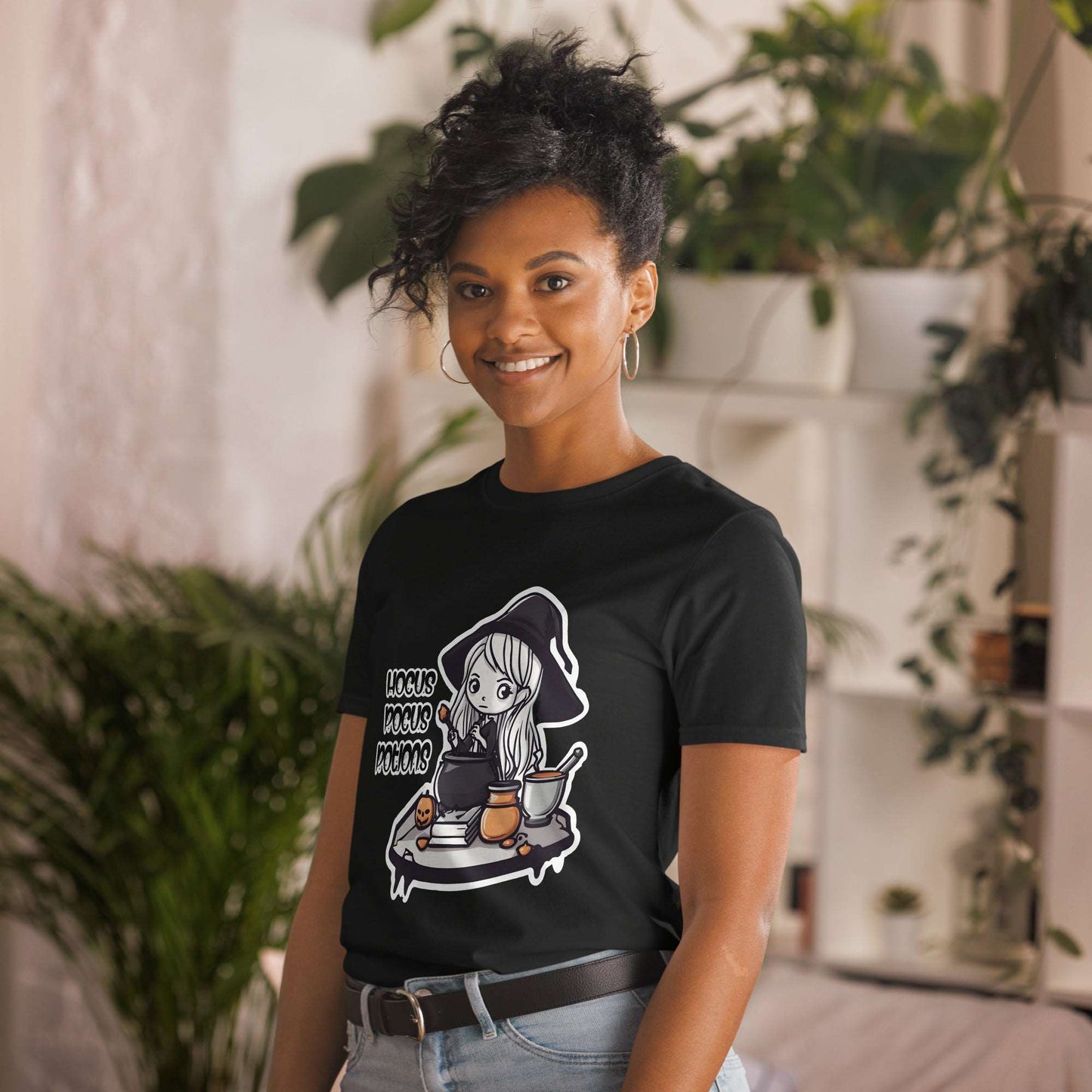 Hocus Pocus Potions Tee with Witch Illustration