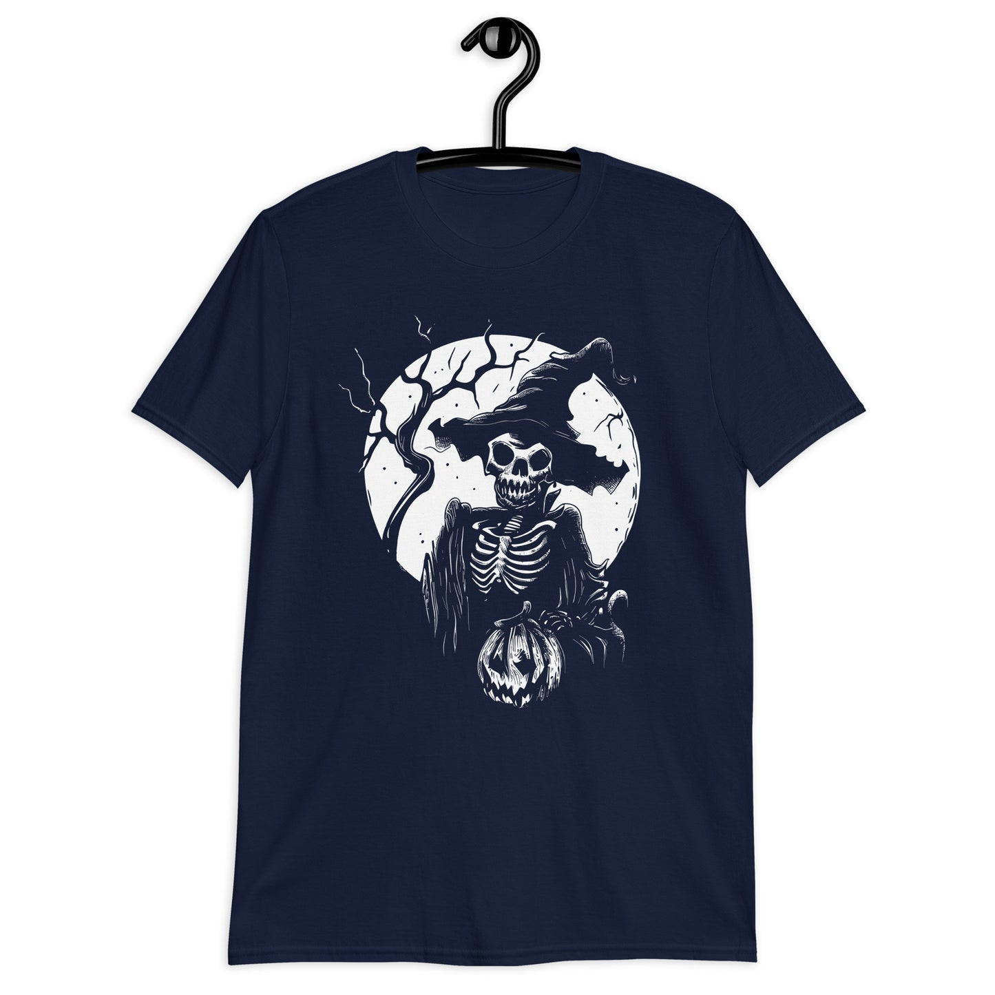 Gothic Ink Art: Skull and Pumpkin Tee