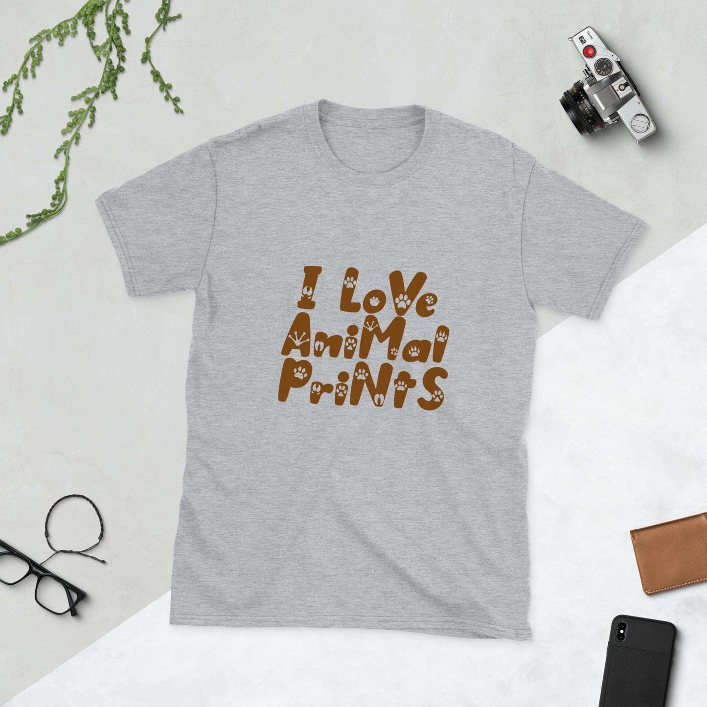 I Love Animal Prints Typography T Shirt