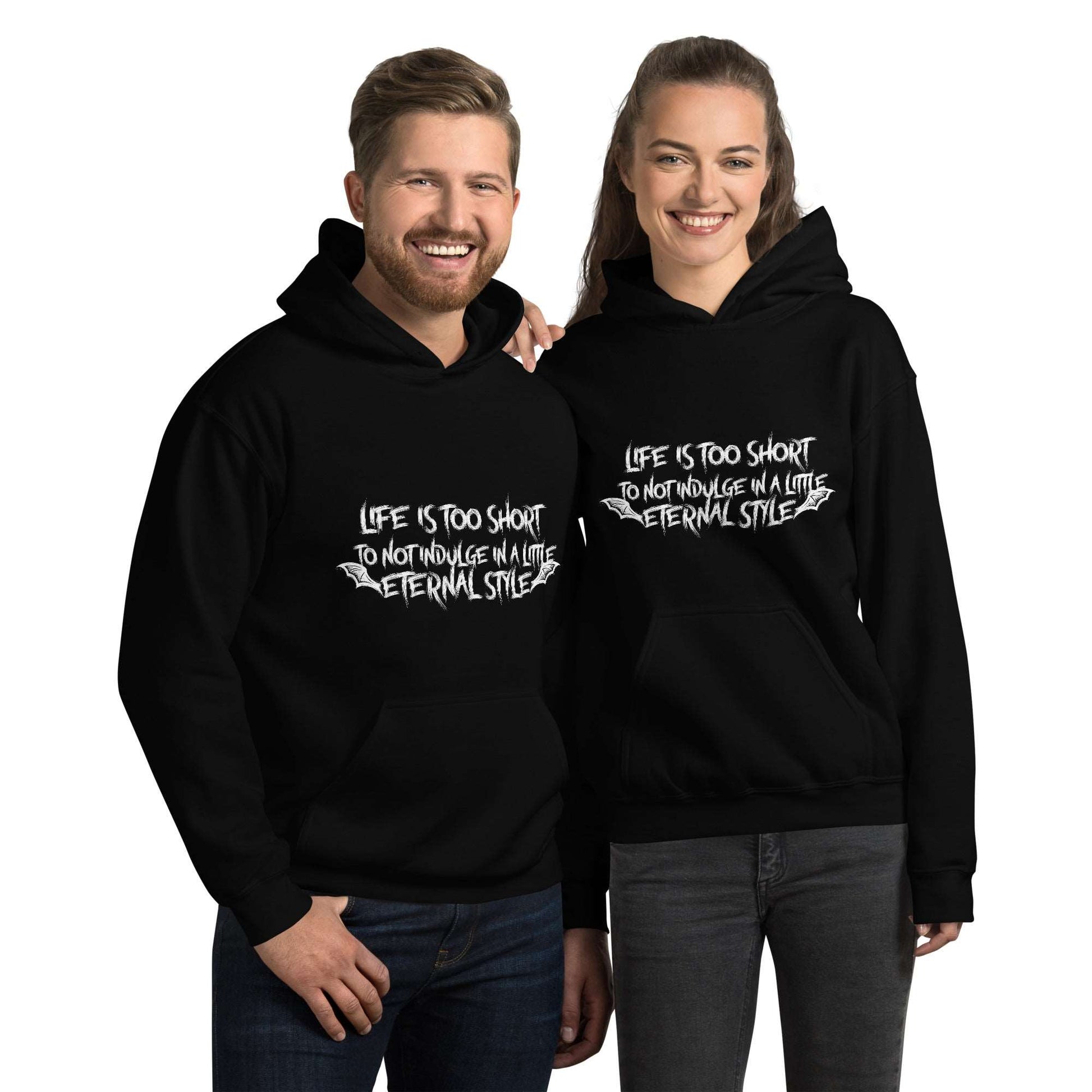 Eternal Elegance: 'Life's Too Short' Vampire Wings Hoodie