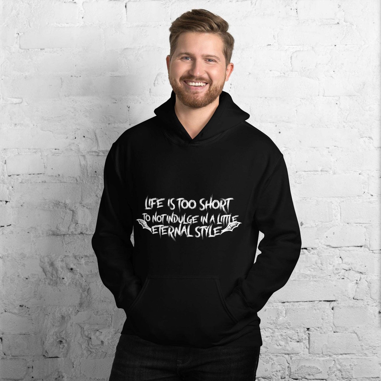 Eternal Elegance: 'Life's Too Short' Vampire Wings Hoodie