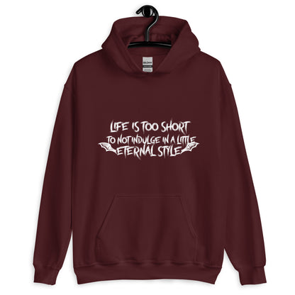 Eternal Elegance: 'Life's Too Short' Vampire Wings Hoodie